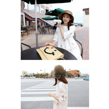 Hats for Women Bowknot Sun Hat for Women Foldable Straw Hats Wide Brim Beach Hat Chapeu Feminino Sombreros ELY