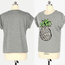 Pineapple T Shirts Pineapple Print Women T-shirt Casual O-neck Short Sleeve Tee Tops Crop Top Woman Clothes ELY