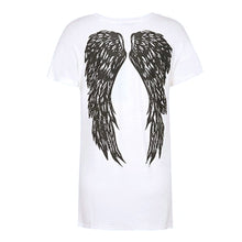 T Shirt Women Back Wings Shirt Casual O-neck Short Sleeve Shirt Wings Top Tee Plus Size Blusas ELY