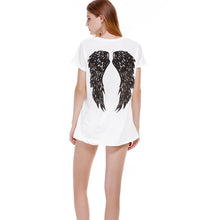 T Shirt Women Back Wings Shirt Casual O-neck Short Sleeve Shirt Wings Top Tee Plus Size Blusas ELY