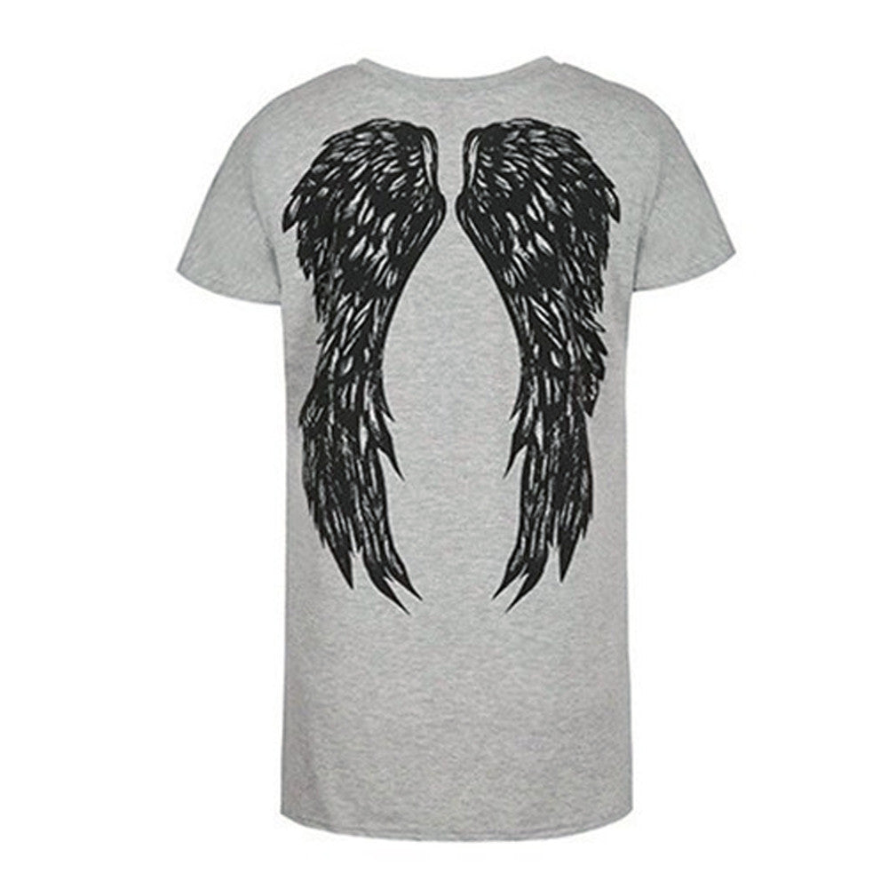 T Shirt Women Back Wings Shirt Casual O-neck Short Sleeve Shirt Wings Top Tee Plus Size Blusas ELY