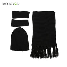 Thick Acrylic Women Knit Hat Scarf Gloves Set Outdoor Warm Beanie 1STL ELY