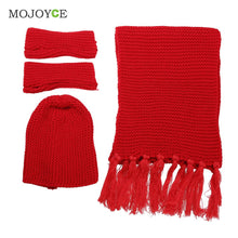 Thick Acrylic Women Knit Hat Scarf Gloves Set Outdoor Warm Beanie 1STL ELY