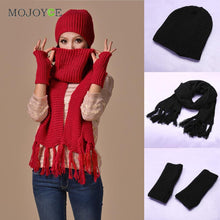 Thick Acrylic Women Knit Hat Scarf Gloves Set Outdoor Warm Beanie 1STL ELY
