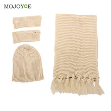 Thick Acrylic Women Knit Hat Scarf Gloves Set Outdoor Warm Beanie 1STL ELY