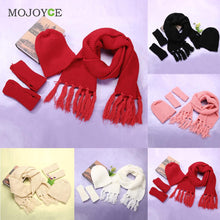 Thick Acrylic Women Knit Hat Scarf Gloves Set Outdoor Warm Beanie 1STL ELY