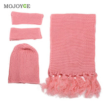 Thick Acrylic Women Knit Hat Scarf Gloves Set Outdoor Warm Beanie 1STL ELY