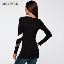 Tshirt Women Long Sleeve Black and White Diagonal Stripes T Shirt Women Tops Camisas Femininas Blusas Femininas ELY