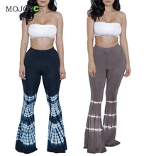 Two Pieces Women Sets Sleeveless Bandage Bodycon Top Trousers High Waist Crop Top Printing Pants ELY
