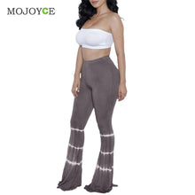 Two Pieces Women Sets Sleeveless Bandage Bodycon Top Trousers High Waist Crop Top Printing Pants ELY