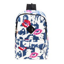 Unique Printing Canvas Backpacks Student School Bag Cartoon Print Rucksack Travel Pack Graffiti Bolsa Mochila ELY