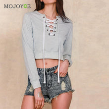 V Neck Hoodies Chic Lace Up Sweatshirt Women Grey Long Sleeved Hoodie Casual Suit Women Suits for Women ELY