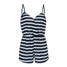 V Neck Jumpsuit Sleeveless Strap Backless Women Rompers Striped Playsuit Bodysuit Women Combinaison Femme Overalls 1STL ELY