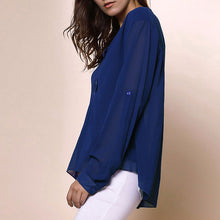 V-neck Long Sleeve Chiffon Women Blouses Mini Blusas Plus Size Blouse Loose Women Tops Shirt Women Blusas Femininas 1STL ELY