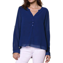 V-neck Long Sleeve Chiffon Women Blouses Mini Blusas Plus Size Blouse Loose Women Tops Shirt Women Blusas Femininas 1STL ELY