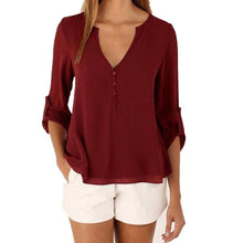 V-neck Long Sleeve Chiffon Women Blouses Mini Blusas Plus Size Blouse Loose Women Tops Shirt Women Blusas Femininas 1STL ELY