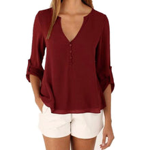 V-neck Long Sleeve Chiffon Women Blouses Mini Blusas Plus Size Blouse Loose Women Tops Shirt Women Blusas Femininas 1STL ELY