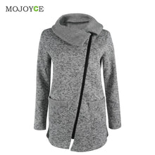 Warm Fleece Jacket Slant Zipper Collared Coat Slim fit Women Clothes Plus Size Zipper Women Jacket ELY