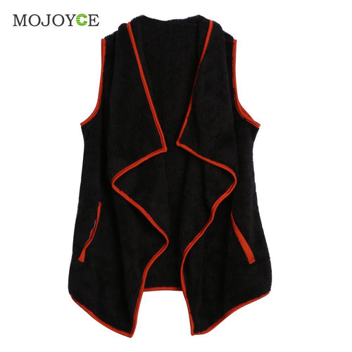 Collar Jacket Women Lamb Wool Outerwear Irregular Vest Artificial Wool Vest for Plus Size 1STL ELY