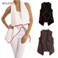 Collar Jacket Women Lamb Wool Outerwear Irregular Vest Artificial Wool Vest for Plus Size 1STL ELY
