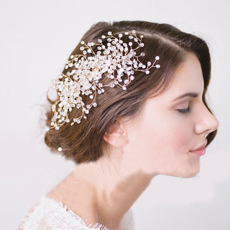 Women Alloy Rhinestone Bridal Hair Comb Wedding Jewelry Bride Headwear ELY