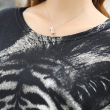 Women Black Sweaters Tiger Print Crewneck Batwing Sweater Casual Jumper Pullover ELY