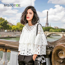 Women Blouse Blusa Elegant Lace Hollow Out Casual Circle Shirts Women Blusas Camisa Feminina Tops Blusa Feminino ELY