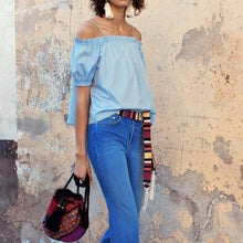 Women Blouses Blusas Women tops Ladies Off Shoulder Tops Casual Blouses Blue Shirt Women camisa feminina ELY