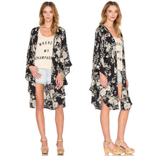 Women Boho Floral Printed Loose Long Kimono Cardigan 1STL ELY