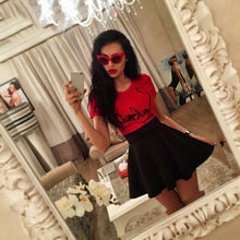 Women Casual Chiffon T-Shirts Short Sleeve Letter Print Shirt Red T-shirt Top T-Shirts Wpmen Tops Crop Tops 1STL ELY