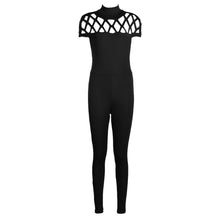 Women Choker High Neck Caged Sleeve Playsuit Ladies Jumpsuit Long Rompers Women Jumpsuits Bodysuits Femme Combinaison ELY