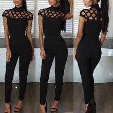 Women Choker High Neck Caged Sleeve Playsuit Ladies Jumpsuit Long Rompers Women Jumpsuits Bodysuits Femme Combinaison ELY