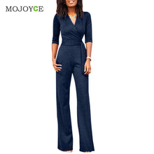 Women Clubwear Long Pants V - Neck Thick Lace Playsuit Bodycon Party Jumpsuit Half Sleeve Romper Trousers ELY