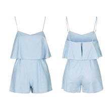 Women Clubwear Playsuit Spaghetti Strap Combinaison Bodycon Party Jumpsuit Blue Romper Women Jumpsuit Combinaison Femme ELY
