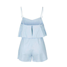 Women Clubwear Playsuit Spaghetti Strap Combinaison Bodycon Party Jumpsuit Blue Romper Women Jumpsuit Combinaison Femme ELY