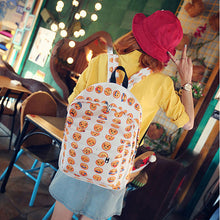 Women Emoji Canvas Backpack Smiley Face School Rucksack Bag Shoulder School Bag Satchel Travel Bags Mochila Feminina ELY