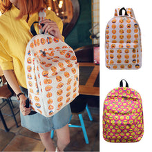 Women Emoji Canvas Backpack Smiley Face School Rucksack Bag Shoulder School Bag Satchel Travel Bags Mochila Feminina ELY