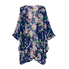 Women Floral Print Casual Kimono Cardigan Bikini Cover Up Outerwear 1STL ELY