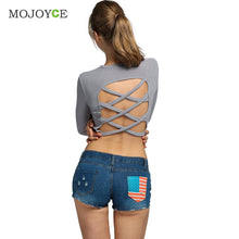 Women Knitted T shirt High Neck Long Sleeve Cropped Backless Slim Blusas Femininas Crop Tops Blusa Tee ELY