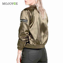 Women Ladies Classic Padded Bomber Jacket Vintage Shiny Tribute Silk Zip Up Biker Coat Stylis Outerwear 1STL ELY