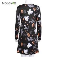 Women Ladies Halloween Prints Swing Skater Halloween Dress 1STL ELY