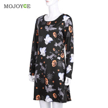 Women Ladies Halloween Prints Swing Skater Halloween Dress 1STL ELY