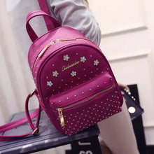 Women Leather Backpacks Diamond Schoolbag Shoulder Rucksack for Teenager Girl Famous Designer Travel Backpack Bolsa ELY