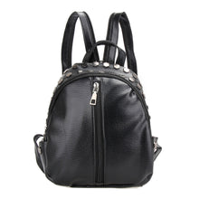 Women Leather Backpacks Rivet Schoolbags for Teenage Girls Bagpack Lady Small Travel Backpack Mochila Black Bags ELY