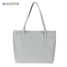 Women Leather Handbag PU Knitting Plaid Crocodile Pattern Messenger Crossbody Bag Big Tote Bolsas Femininas Sac a main ELY