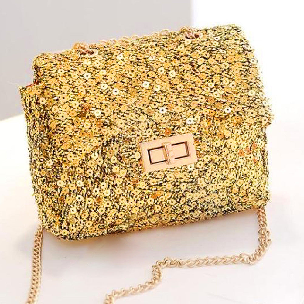 Women Leather Handbags Women Messenger Bags Sequins Shoulder Handbag ChainTote Women Bag Bolsa Feminina Clutch Borse ELY