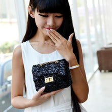Women Leather Handbags Women Messenger Bags Sequins Shoulder Handbag ChainTote Women Bag Bolsa Feminina Clutch Borse ELY