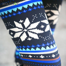 Women Leaves Geometry Print Reindeer Fully Lined Girls Leggings Stretch Pantalones Brushed Milk Silk Print Leggings ELY