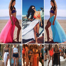 Women Long Skirt Ladies Chiffon Wrap Skirt Sarong Beach Cover Up Scarf Bathing Suit Cover Up Skirts Womens ELY