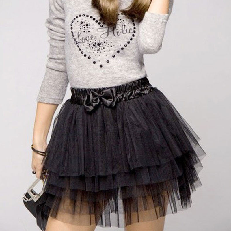 Women Cute Lace Gauze Girl's Full Tutu Tulle Tier 5 Layers Mini Short Skirts Free Size ELY